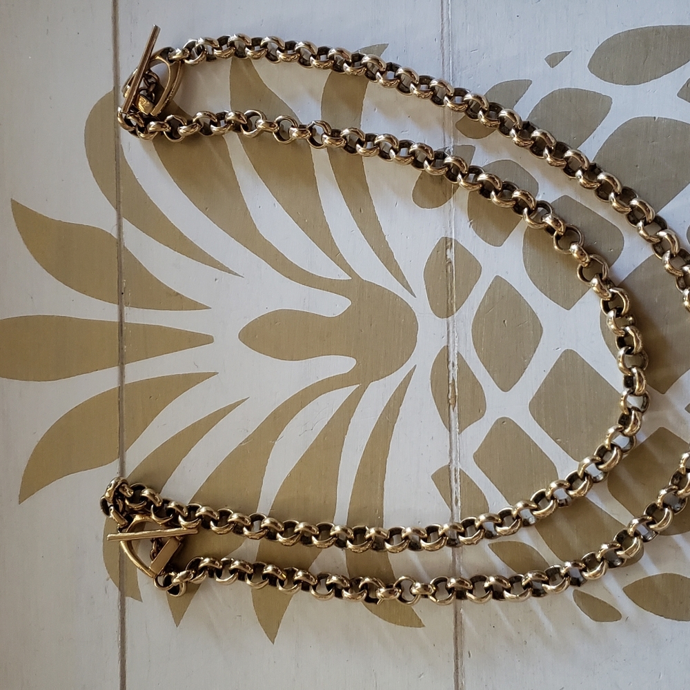 2 Ralph Lauren rolo style chains with toggle clasp
